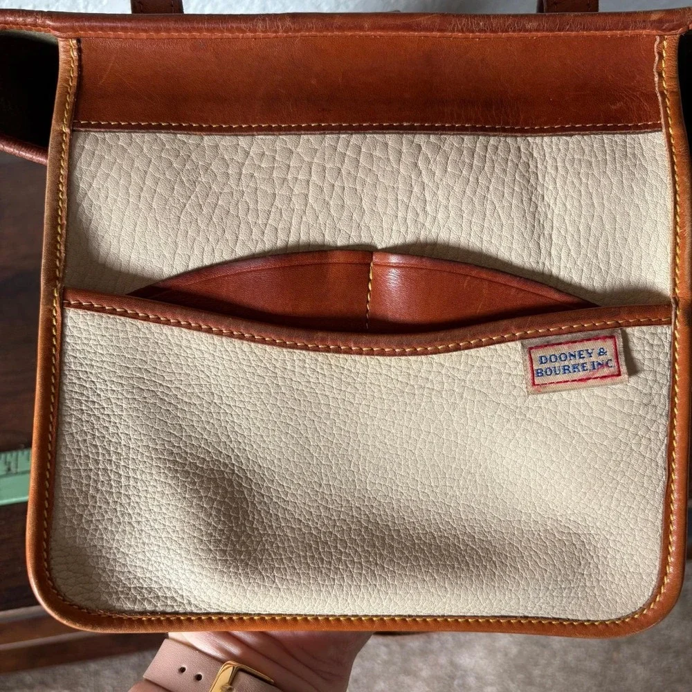 Vintage Dooney & Bourke AWL Pebble Leather Tote Bone Tan‎ Duck Bag - Picture 12 of 16